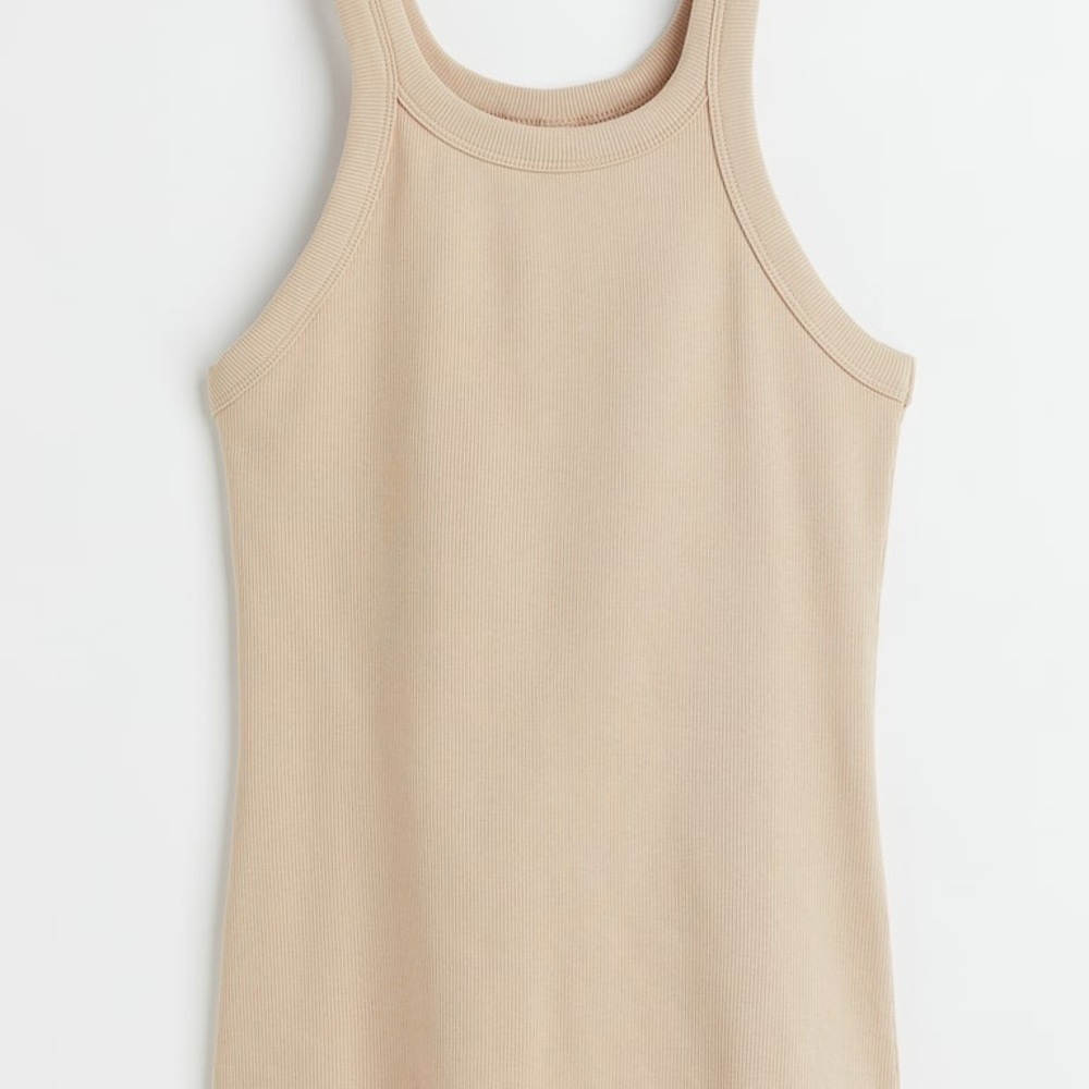 Elegant Beige Sleeveless Top